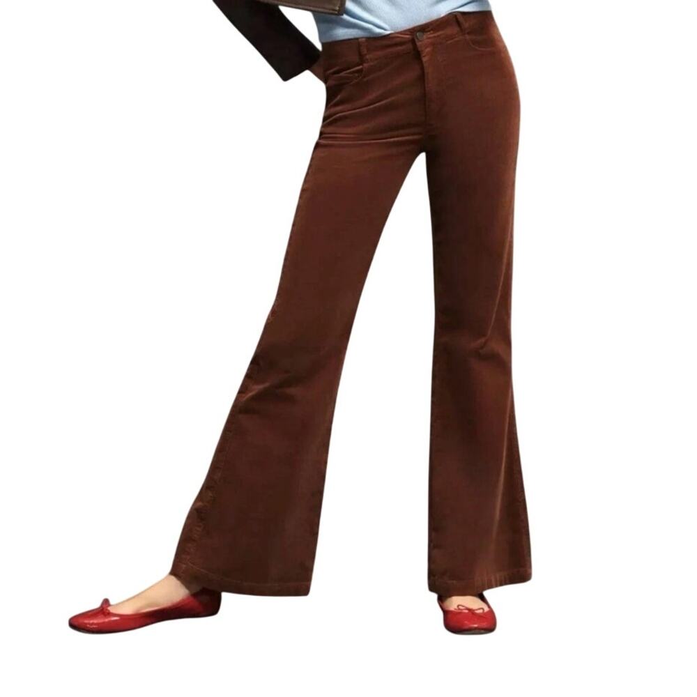 Paige Genevieve High Rise Flare Stretch Corduroy pants brown size 32